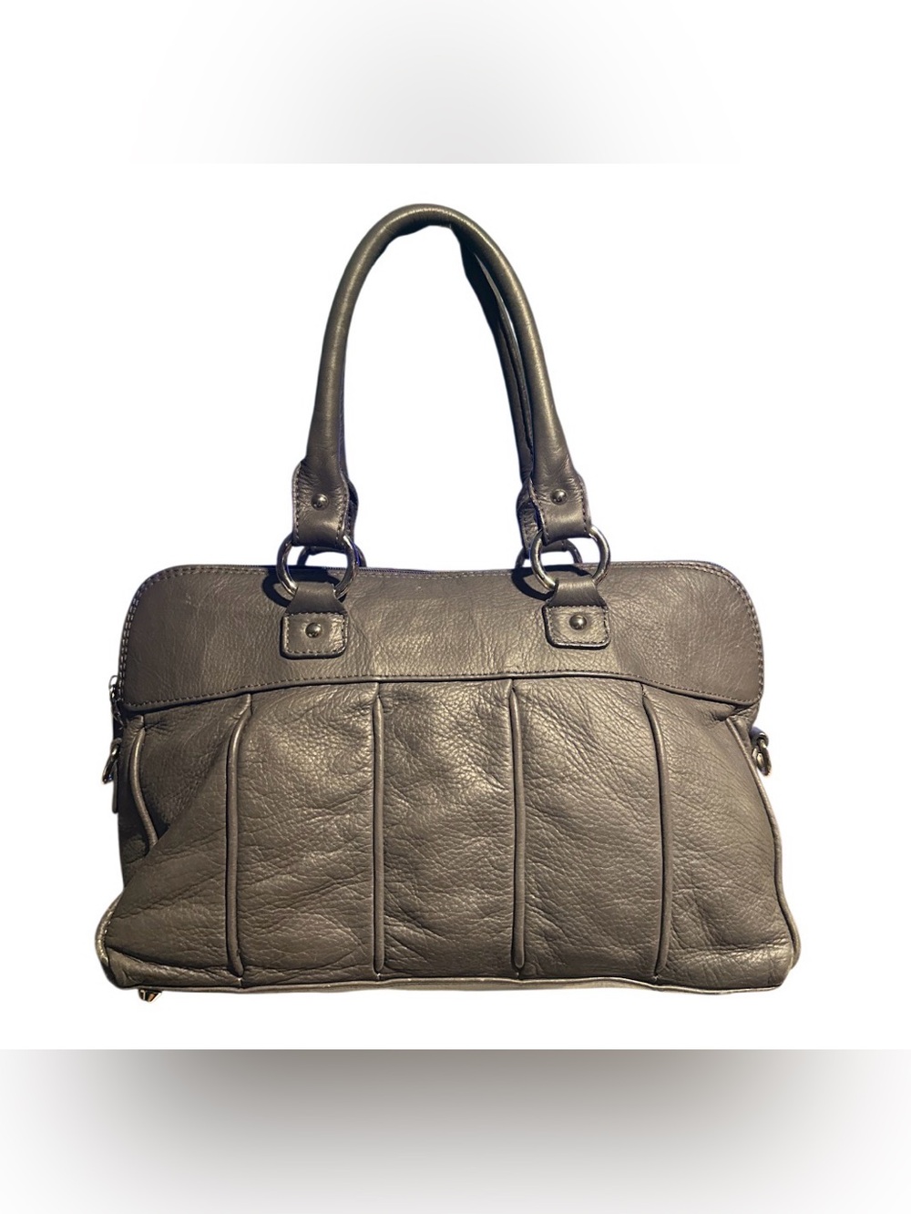 Mel Boteri For Mercedes-Benz Gray Leather HandBag Purse Shoulder Strap Bag